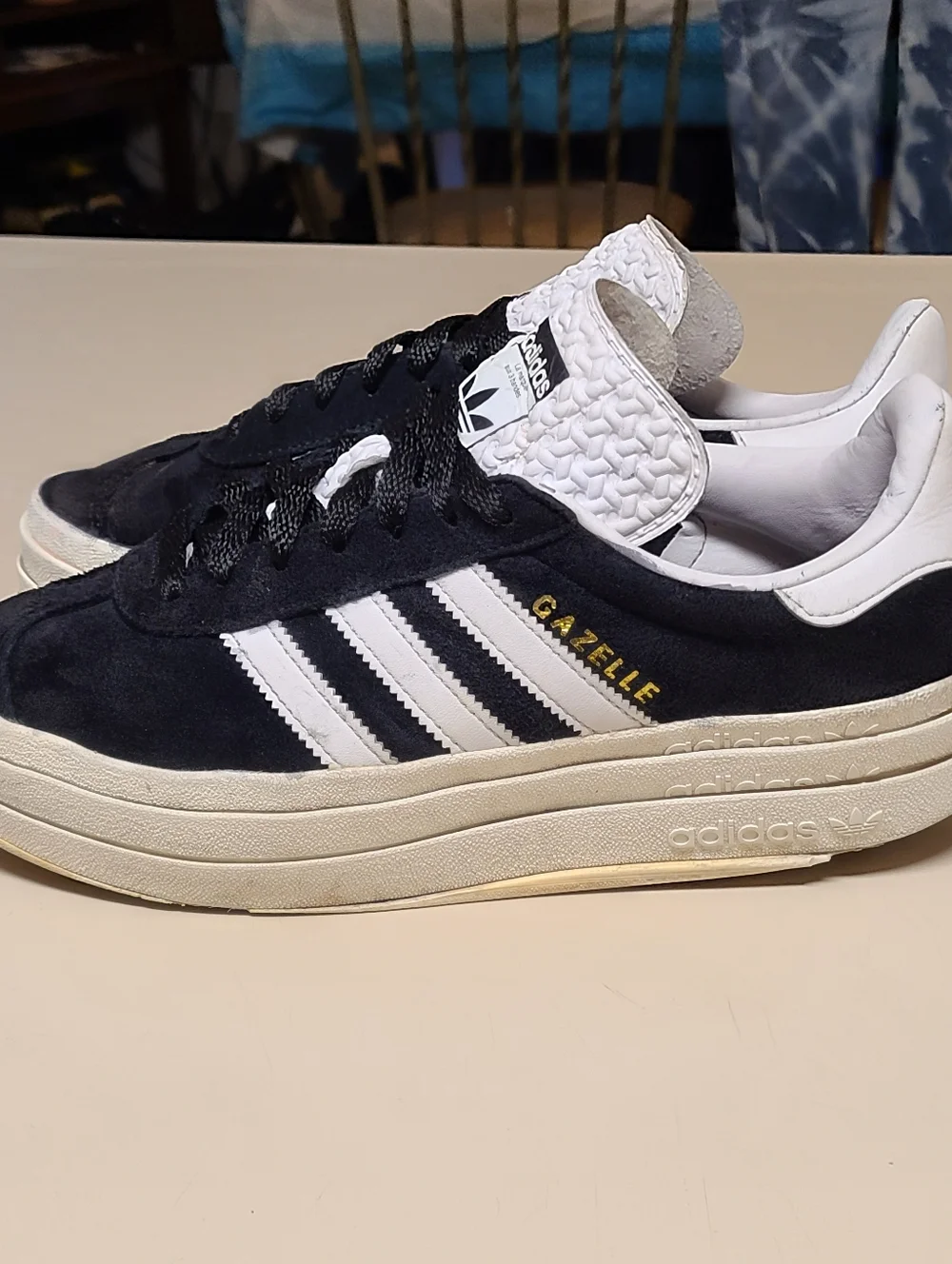 Adidas Gazelle Bold chunky suede platform casual sneakers size 8 - Picture 5 of 9
